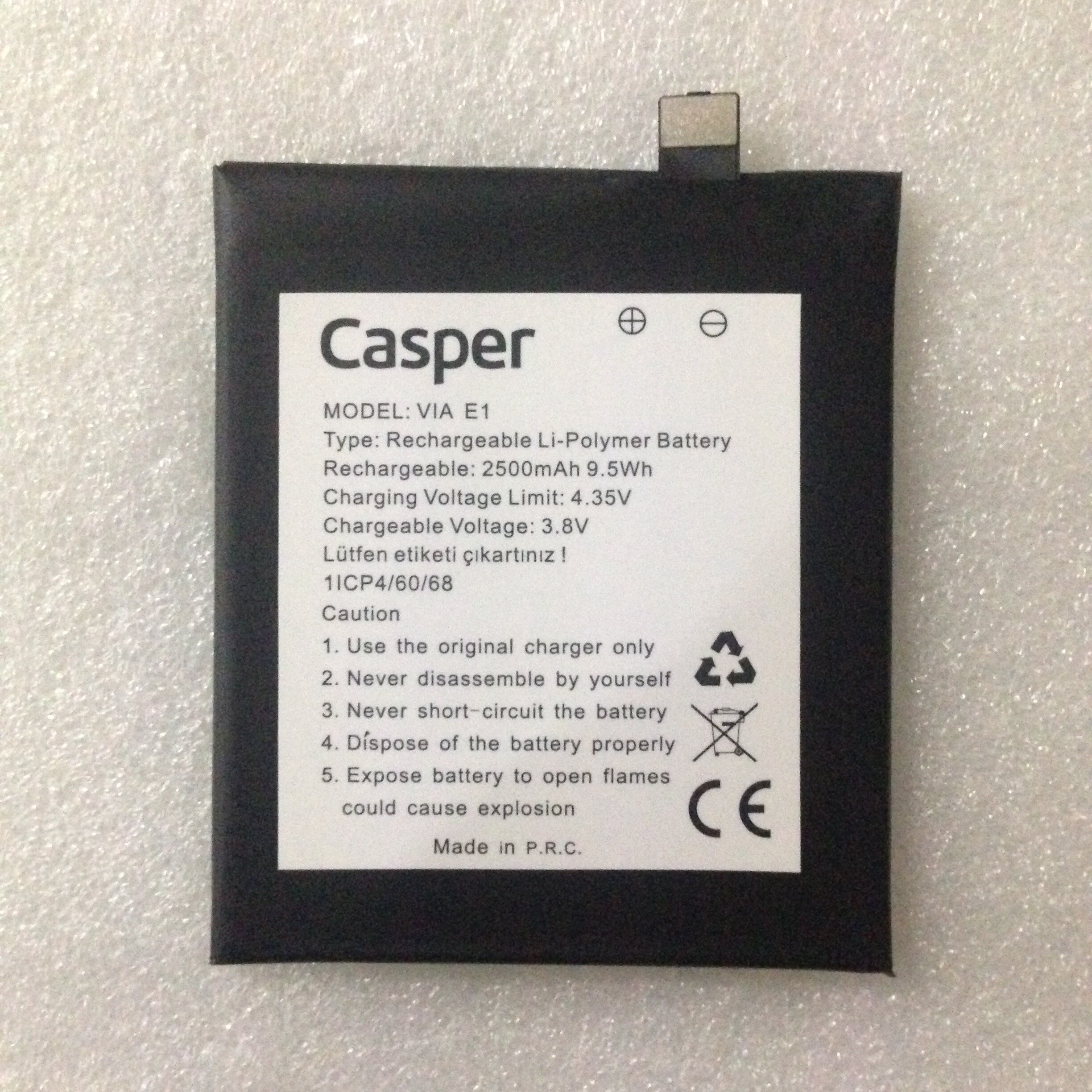 Casper Via E1 Batarya Pil Orginal